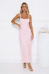 Daydreaming Light Embroidered Maxi Dress Pink