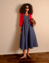 Zip Front Denim Dress