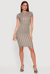 Greek Key Patterned T Shirt Dress