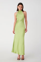 Evianna Satin Gown - Lime