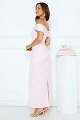 Fleur Reverie Off Shoulder Maxi Dress Pink