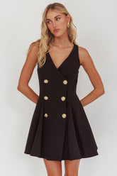 Tiana Double Breasted Mini Dress Black