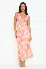 Floral Sunlight Maxi Dress Pink