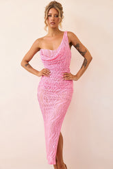 Spotlight Lace Maxi Dress - Pink