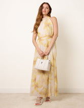 Floral Print Halter Neck Occasion Dress