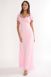 Elorin Lace Trim Maxi Dress Pink