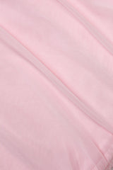 Halter Pink Ruched Tiered Long Dress