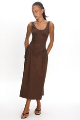 LIONESS Luna Rosa Maxi Dress Chocolate