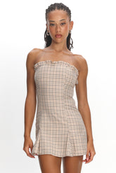LIONESS Nautica Mini Dress Almond Plaid