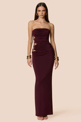 Nookie Portia Bandeau Maxi Dress - Wine