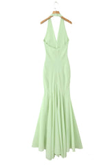 Halter Mint Green Mermaid Dress
