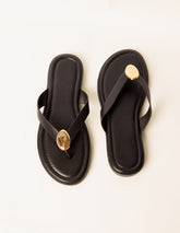 Pebble Embellished Flip Flops