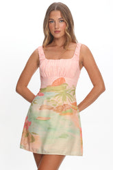 Aila Gathered Bust Mini Dress Island Multi