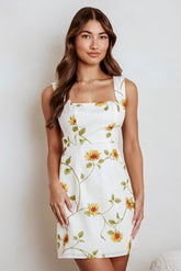 Walking On Sunshine Tied Back Mini Dress Sunflower