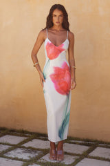 Emera Midi Dress - Red Flower