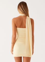 Breaking News Micro Mini Dress - Yellow