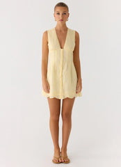 Burning Bright Mini Dress - Butter Yellow