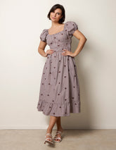 Gingham Milkmaid Midi Dress
