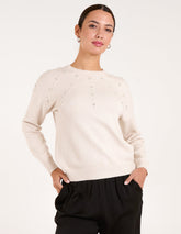 Pearl Flower Embellishment Jumper
