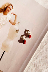 Cerise Drop Earrings - Red