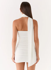 Breaking News Micro Mini Dress - White