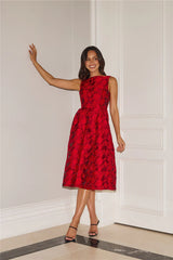 All Things Girly Midi Dress Red