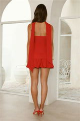 Couture Soirée Strapless Mini Dress Red