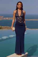 Lina Halter Maxi Dress - Navy