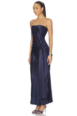 Angie Front Tie Maxi Dress - Navy