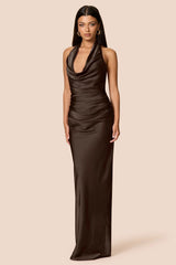 Nookie Penelope Drape Gown - Chocolate