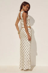 Blaine Top - Cream/Black Polka