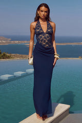 Lina Halter Maxi Dress - Navy