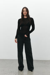 Myles Crew Neck Top - Black