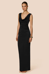 Nookie Crush Drape Maxi Dress - Black