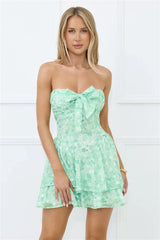 Empowered Vibe Strapless Mini Dress Green