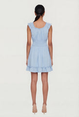 Square Neck Smocked Waist Peasant Dress
