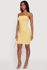 Side Ruched Tube Midi Dress