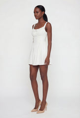 Drawstring Front Bustier Skater Dress