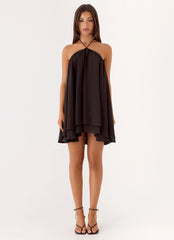 Alicelle Halter Mini Dress - Chocolate