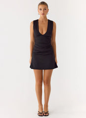 Cherry Sky Mini Dress - Black