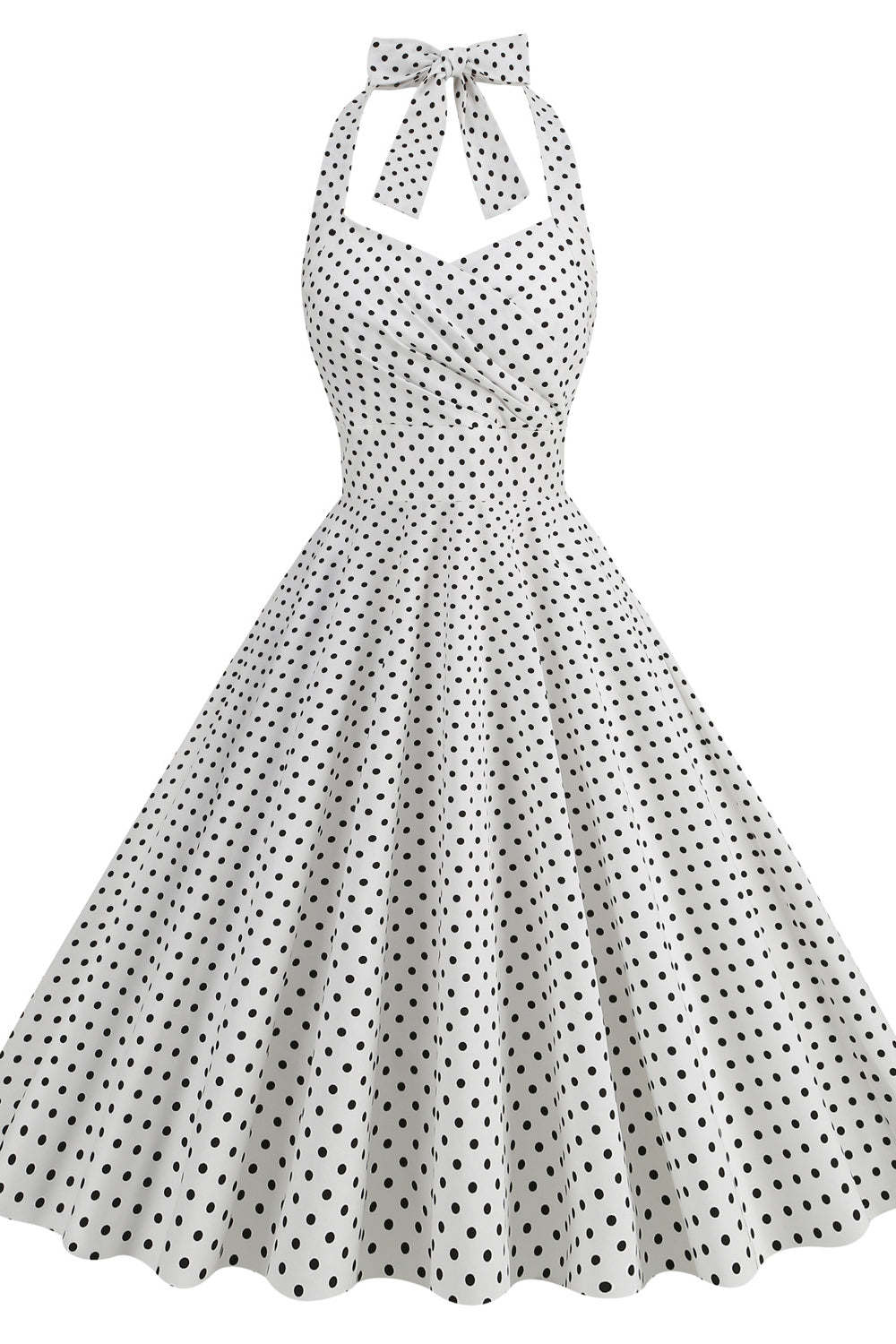 Halter Red Polk Dots Swing Dress