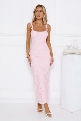 Daydreaming Light Embroidered Maxi Dress Pink