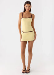 Felicia Asymmetrical Mini Dress - Yellow
