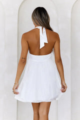 College Days Halter Mini Dress White