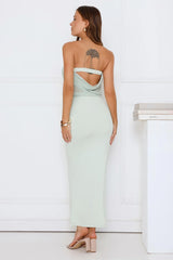 Escape Plan Strapless Maxi Dress Sage