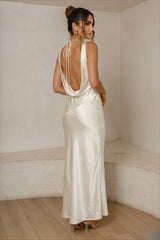 Cassandra Open Back Maxi Dress - Champagne