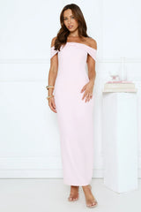 Fleur Reverie Off Shoulder Maxi Dress Pink