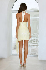 Club Queen Sequin Mini Dress Yellow