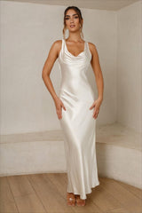 Cassandra Open Back Maxi Dress - Champagne
