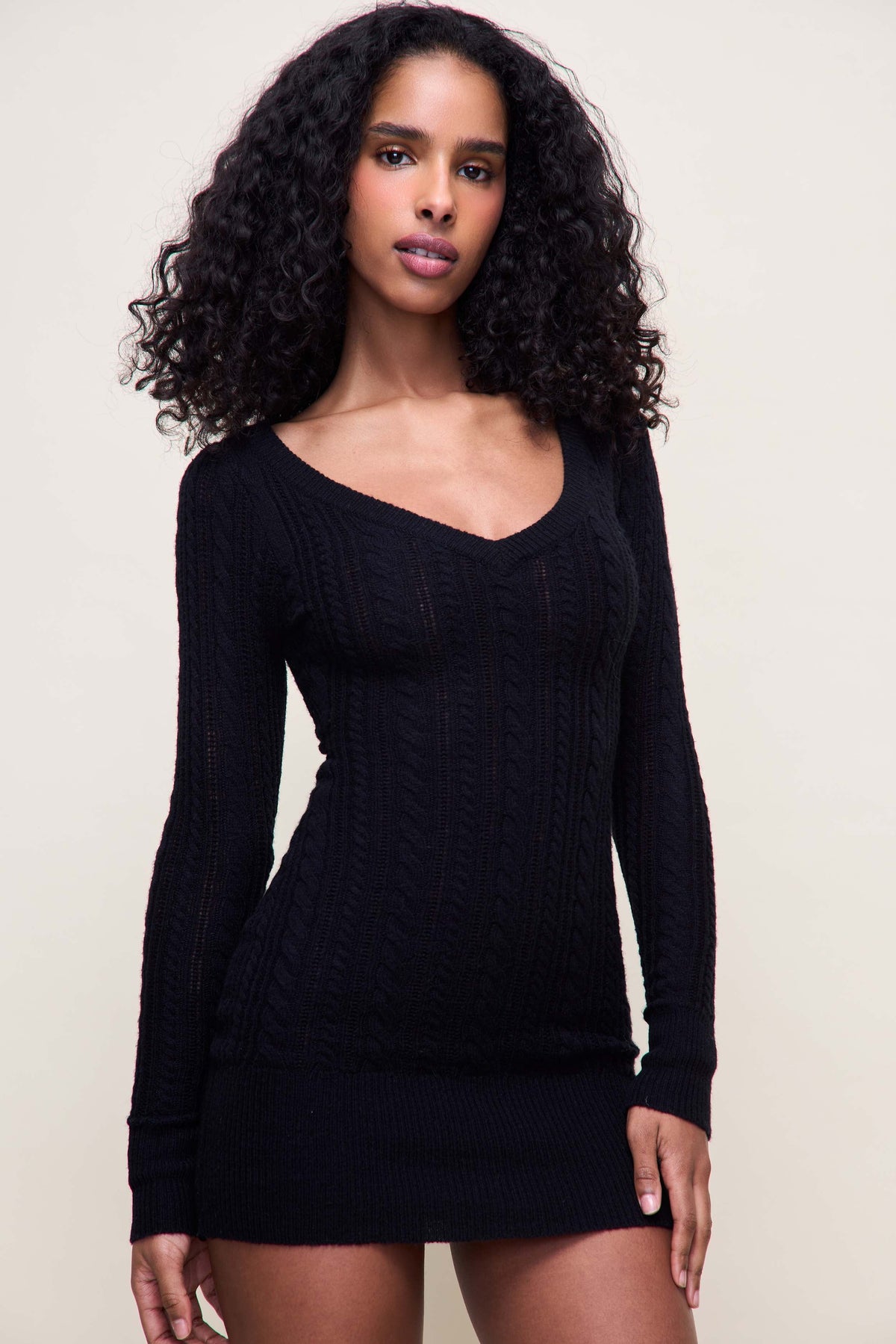 Poet Cable Knit Mini Dress